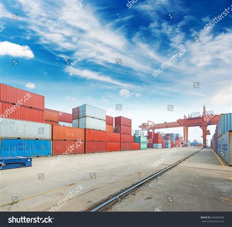 Stack Cargo Containers Docks Stock Photo 254200783 Shutterstock