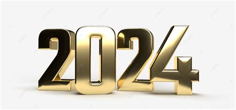 Feliz Ano Novo 2024 Números 3d Dourados PNG Feliz Ano Novo 2024 Ouro
