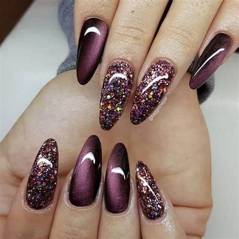 50 Sultry Burgundy Nail Ideas To Bring Out Your Inner Sexy Glitter