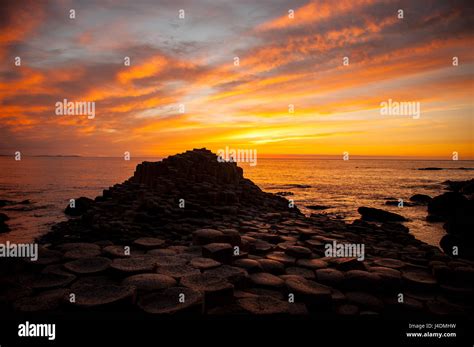 Sunset At The Giants Causeway Unesco World Heritage Site Co Antrim