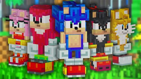 All Sonic The Hedgehog Official Minecraft Dlc Skins Youtube