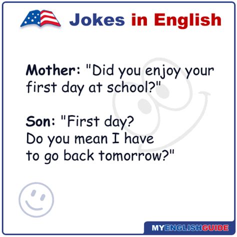 Jokes First Day At School My English Guide English Jokes First