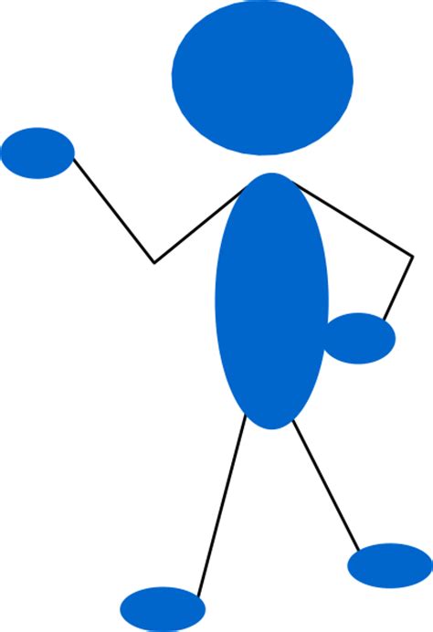 Pointing Blue Stick Man Clip Art Free Vector 4vector
