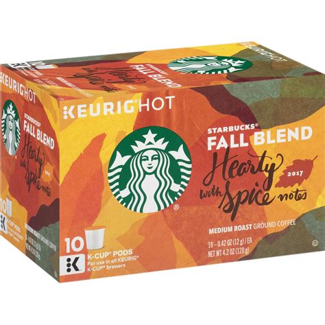 Starbucks Fall Blend Medium Roast Coffee K Cup 10 Pk Beverages