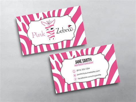 We think that layout of this design can have various applications, and because of that we didn't use any specific typography or details. Pink Zebra Business Cards | Free Shipping