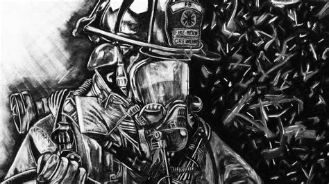 Firefighter Pencil Drawings