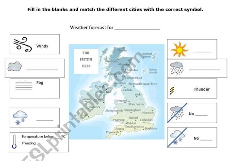Forecasting Weather Map Worksheet 1