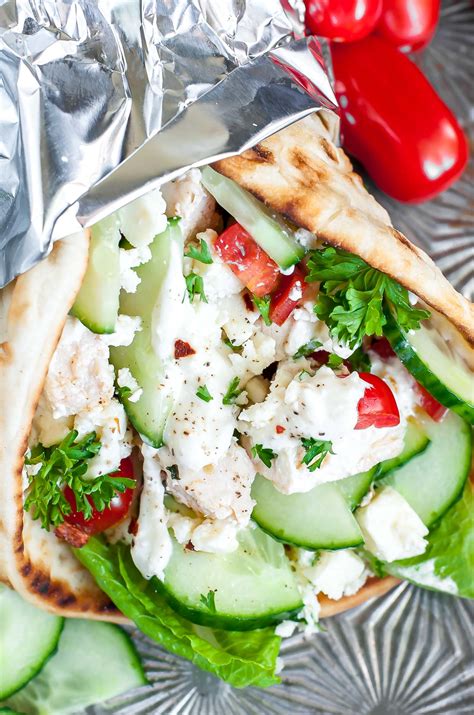 Easy Chicken Gyros With Greek Feta Sauce Peas And Crayons