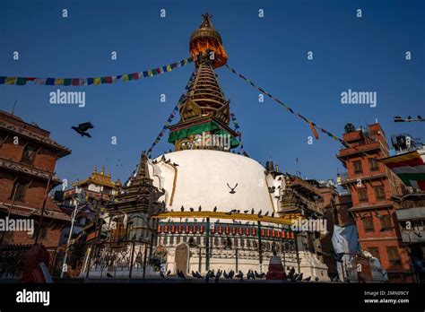 Nepal Kathmandu Thamel District Kathesimbhu Stupa Stock Photo Alamy