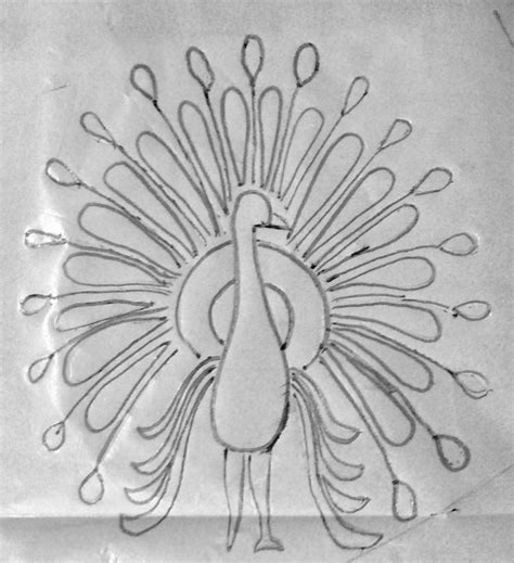 Peacock Embroidery With Tracing Paper