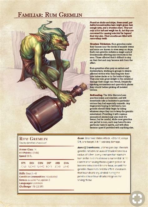 Nick Goblin Stats Homebrew Dnd Dragons Dungeons And Dragons