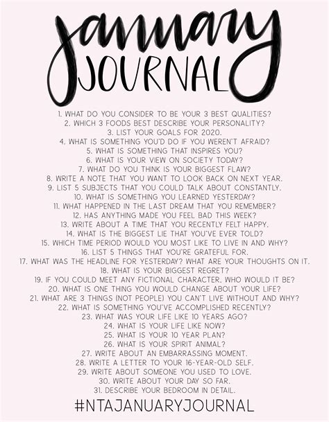 January Journal Challenge Journal Writing Prompts Writing Therapy