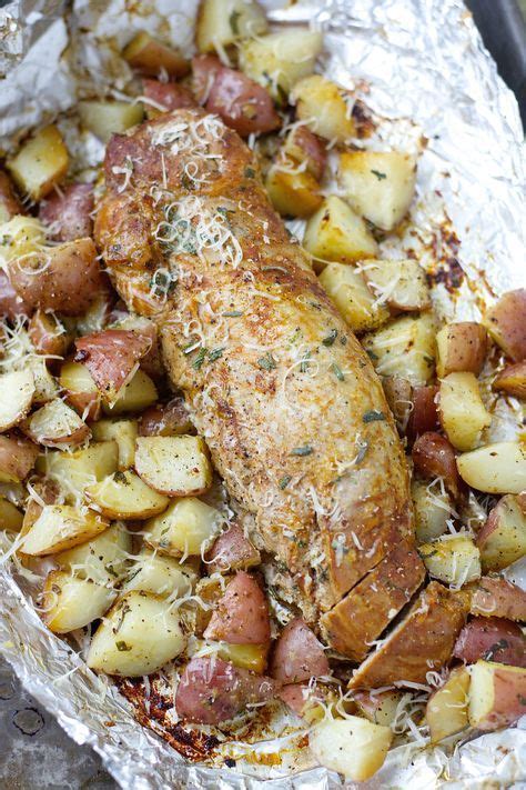 Remove the tenderloin from the oven and tent with foil to keep warm while you continue to roast the potatoes or give the potatoes extra time before adding the tenderloin on top. This easy Grilled Herb Crusted Potatoes and Pork ...