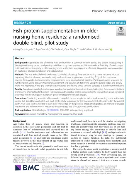 Maintain bed rest, elevate head of bed. (PDF) Fish protein supplementation in older nursing home ...