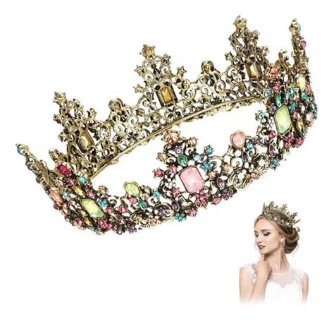 Corona De Reina Con Diamantes De Imitación Boda Y Tiaras Color Bronce