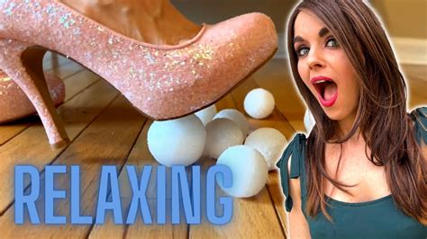 Crushing Things With Heels Asmr Foam Balls Youtube