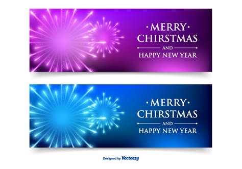 Beautiful Christmas New Year Banner Set Download Free Vector Art