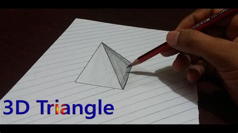 Connect the corner to the cross so it looks like its 3d. Very Easy - How to draw 3D TRIANGLE Art on the Paper step by step trick ... | Triangle art, 3d ...