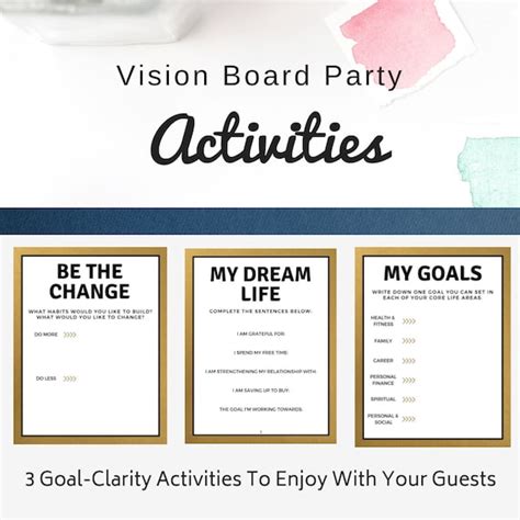 Goal Planning Template Printable Vision Board Kit Goal Board Dream