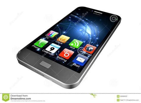 Mobile Phone With Apps On White Backgroundcell Phone