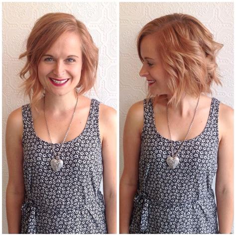 Wavy Strawberry Blonde Bob With Side Swept Bangs The Latest