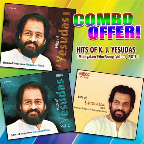 hits of k j yesudas vol 1 2 and 3 malayalam film songs audio cd limited edition price in india