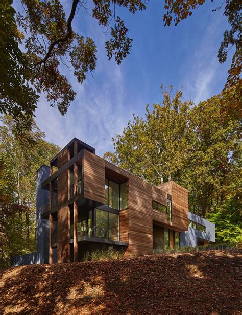 Forested Modern Home In Maryland Offers Views Of Potomac River House