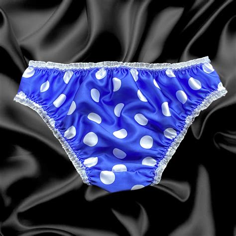 royal blue satin polkadot frilly sissy panties bikini knicker briefs size 10 20 17 02 picclick