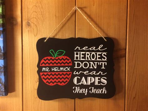 Real Heroes Dont Wear Capes They Teach Home Decor Sign Wall