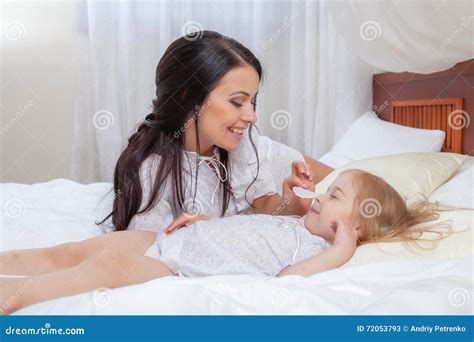 Mother And Daughter In Bed Stock Image Image Of Hugging 72053793