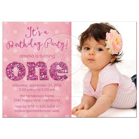 Baby Birthday Party Invitations With First