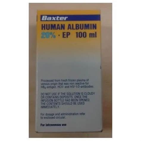 human albumin 20 baxter injection 100 ml prescription at rs 4175 1 vial in chennai