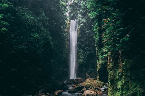 Amazing Waterfall In Rainforest Photos Creative Market
