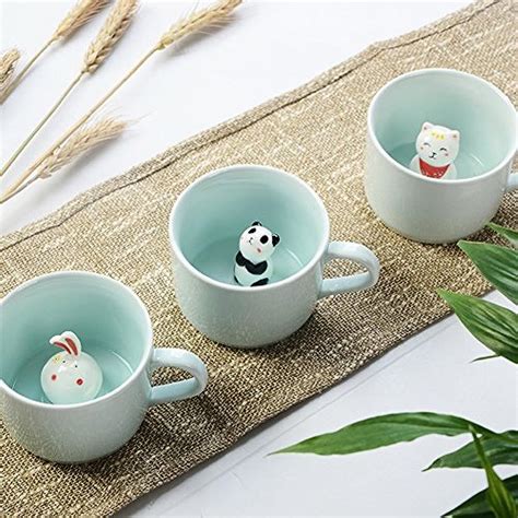3d Coffee Mugs Mug Cute Animal Inside Cup Cartoon Ceramics Figurine