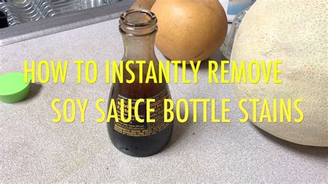Just like with other types of stains, it is recommended to remove it while it is new. How to Instantly Clean Soy Sauce Bottle Stain - YouTube