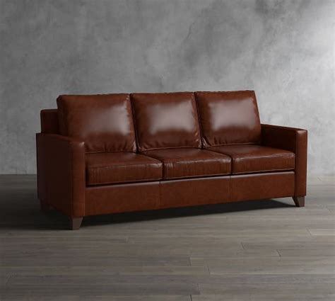 Cameron Square Arm Leather Sofa Collection Pottery Barn