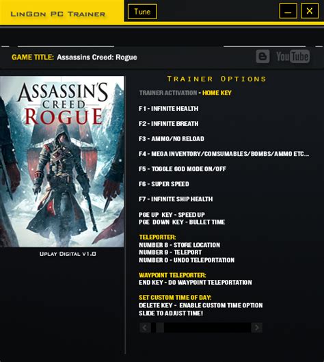 Скачать Assassins Creed Rogue Трейнер Trainer LinGon