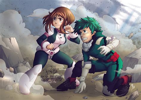 Deku X Uravity Boku No Hero Academia Fan Art By Rose