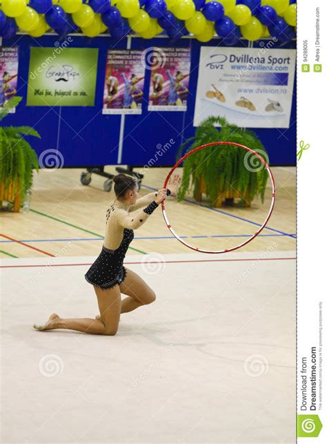 Athlete Performing Her Hoop Routine Editorial Image Image Of Gymnastics Fitness 94289005