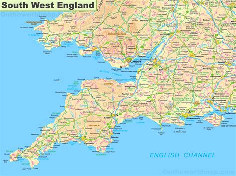 England maps, political and physical maps, showing administrative and geographical features of england, the largest country in the united kingdom, is home to 53 million people. Cardiff Landkarte