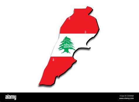 Lebanon Flag Map