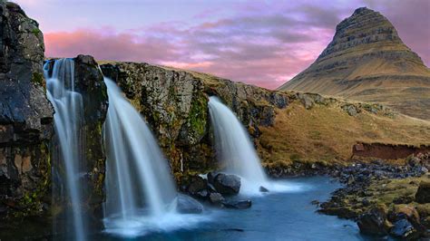 Kirkjufell Mountain Waterfalls Iceland Wallpapers Hd