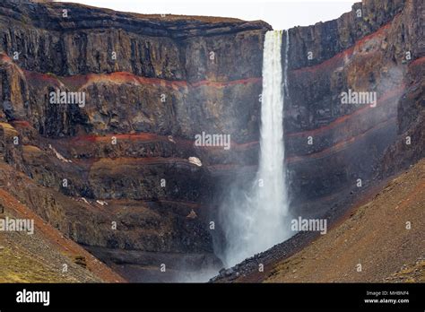 Henoss Waterfall In Eastern Iceland Stock Photo Alamy