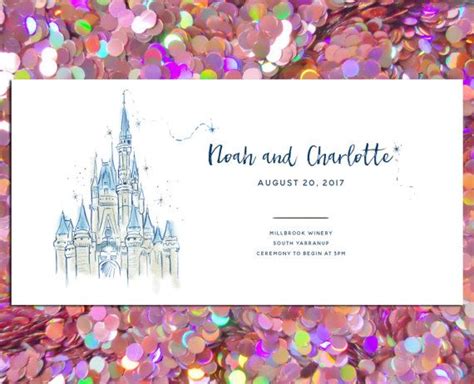 Disney Castle Wedding Invitation Instant Download Engagement