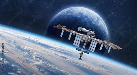 International Space Station On Orbit Of Earth Space Wallpaper With Iss