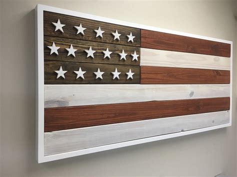 Gracie Oaks American Flag Floater Frame Textual Art On Wood Wayfair