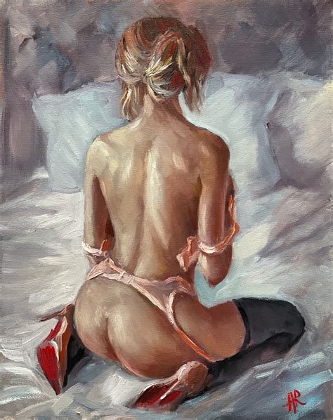 Arte erótico NUDE Pintura al óleo original Desnudo femenino Etsy
