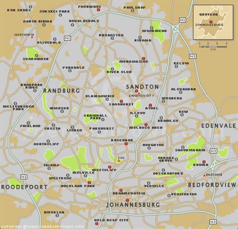 Johannesburg Carte Et Image Satellite