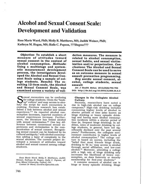 pdf alcohol and sexual consent scale development and validation