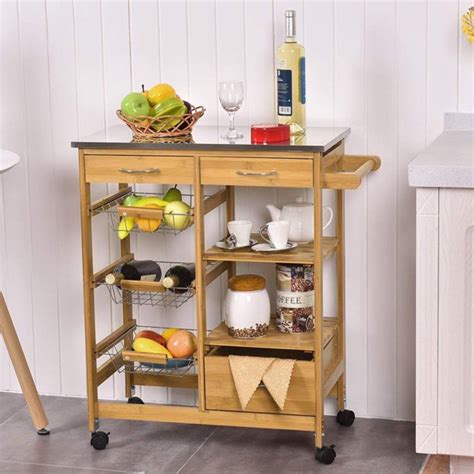 This giantex kitchen trolley cart is an ideal choice for your kitchen or dining room. UBesGoo Rolling Kitchen Island Trolley Cart Storage Shelf ...